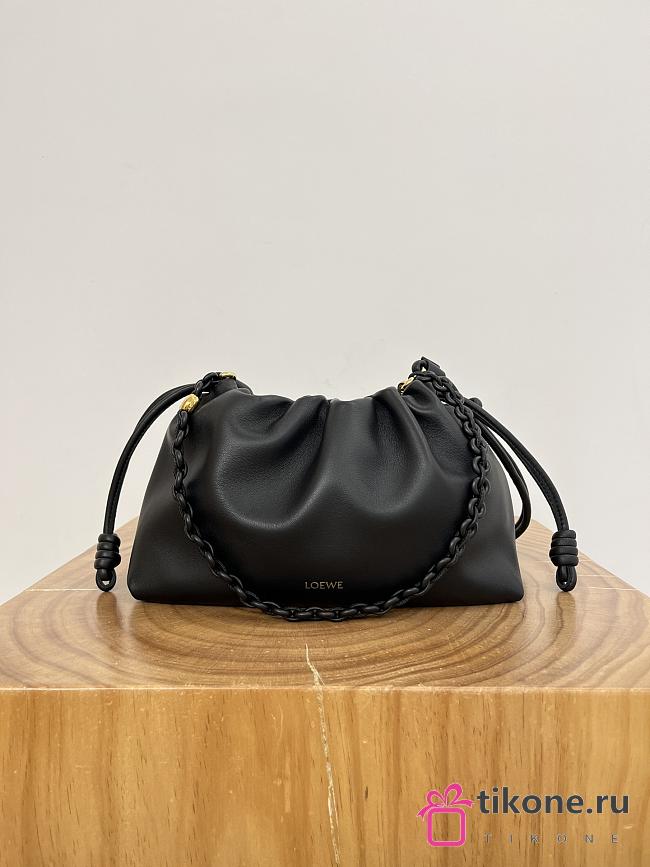Loewe Medium Flamenco Purse In Mellow Nappa Lambskin Full Black - 30x20x10.5cm - 1