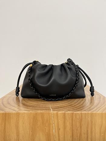Loewe Medium Flamenco Purse In Mellow Nappa Lambskin Full Black - 30x20x10.5cm