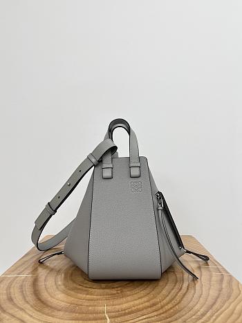 Loewe Small Hammock Bag in Soft Grained Calfskin Gray - 30x25x13.5cm