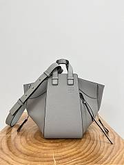Loewe Small Hammock Bag in Soft Grained Calfskin Gray - 30x25x13.5cm - 3