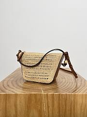 Loewe Mini Hammock Hobo in Raffia and Calfskin Tan/Natural - 28x17x9.5cm - 6