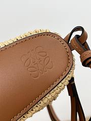 Loewe Mini Hammock Hobo in Raffia and Calfskin Tan/Natural - 28x17x9.5cm - 5