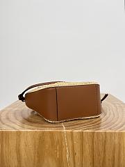 Loewe Mini Hammock Hobo in Raffia and Calfskin Tan/Natural - 28x17x9.5cm - 4