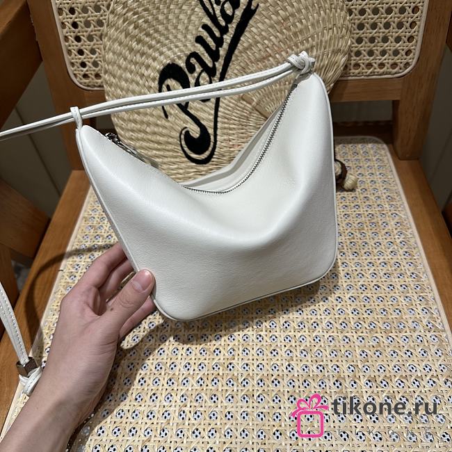 Loewe Mini Hammock Hobo in Classic Calfskin White - 28x17x9.5cm - 1