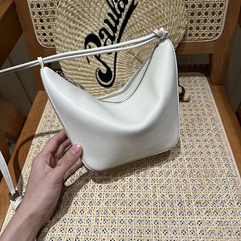 Loewe Mini Hammock Hobo in Classic Calfskin White - 28x17x9.5cm