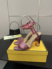 Fendi Delfina Sequin & Leather Sandal in Pink 10cm - 5