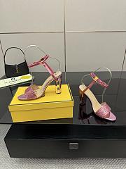 Fendi Delfina Sequin & Leather Sandal in Pink 10cm - 6