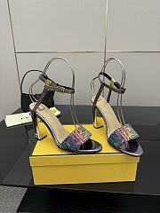 Fendi Delfina Sequin & Leather Sandal in Multicolor 10cm - 4