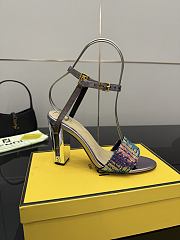 Fendi Delfina Sequin & Leather Sandal in Multicolor 10cm - 5
