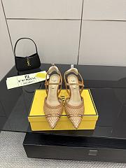 Fendi Colibri Toe Slingback Pump Raffia Natural - 1