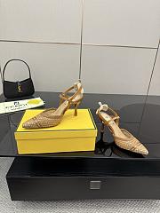 Fendi Colibri Toe Slingback Pump Raffia Natural - 4