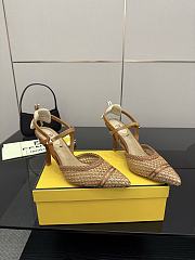 Fendi Colibri Toe Slingback Pump Raffia Natural - 3