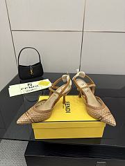Fendi Colibri Toe Slingback Pump Raffia Natural - 2