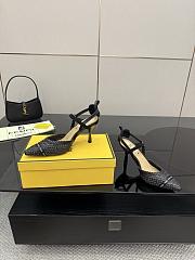 Fendi Colibri Toe Slingback Pump Raffia Black - 2