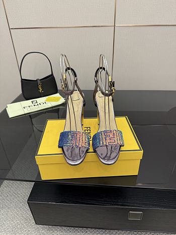 Fendi Delfina Sequin & Leather Sandal in Multicolor 10cm