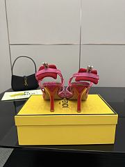 Fendi Colibri Lite Medium Heeled Slingbacks in Pink FF Velvet  - 4