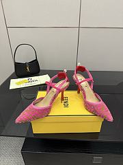 Fendi Colibri Lite Medium Heeled Slingbacks in Pink FF Velvet  - 2