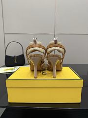 Fendi Colibri Lite Medium Heeled Slingbacks in Beige FF Velvet  - 5