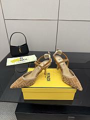 Fendi Colibri Lite Medium Heeled Slingbacks in Beige FF Velvet  - 2