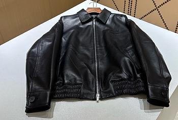 Miumiu Black Plonge Nappa Leather Jacket 
