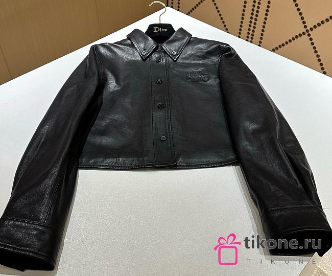 Miumiu Black Nappa Leather Shirt  - 1