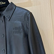 Miumiu Black Nappa Leather Shirt  - 4