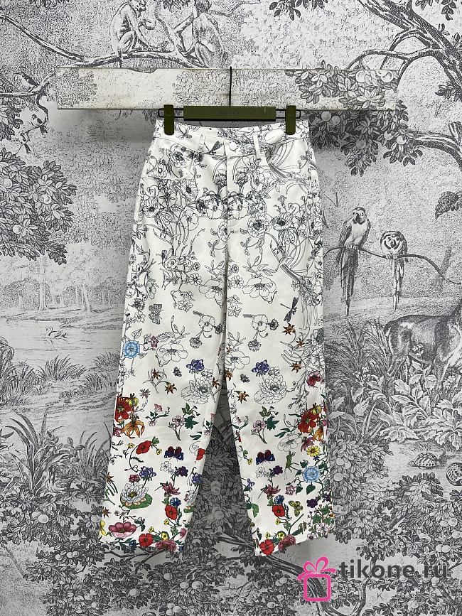 Gucci Printed Jeans In White And Multicolor - 1