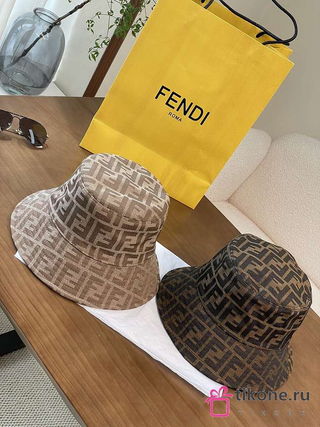 Fendi Zucca Hat Bucket Hat Brown - 1