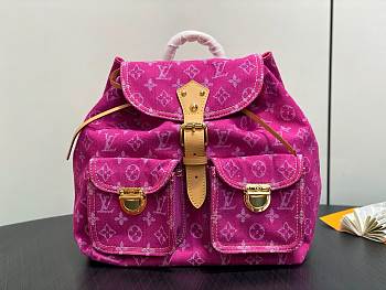 LV Vintage Pink Demin Backpack M95240 - 28.5x20x27.5cm
