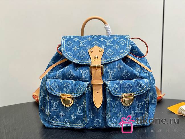LV Vintage Blue Demin Backpack M95240 - 28.5x20x27.5cm - 1