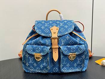 LV Vintage Blue Demin Backpack M95240 - 28.5x20x27.5cm