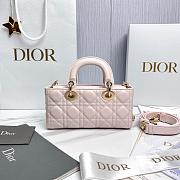 Dior Small Lady D-Joy Bag Powder Pink Cannage Lambskin - 22x11.5x6cm - 3