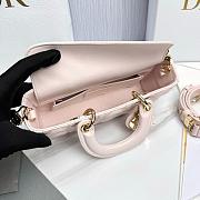 Dior Small Lady D-Joy Bag Powder Pink Cannage Lambskin - 22x11.5x6cm - 4