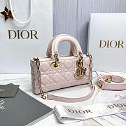 Dior Small Lady D-Joy Bag Powder Pink Cannage Lambskin - 22x11.5x6cm - 5