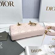 Dior Small Lady D-Joy Bag Powder Pink Cannage Lambskin - 22x11.5x6cm - 6