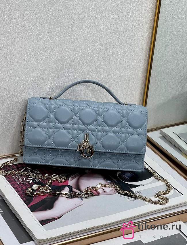 My Dior Mini Bag Cloud Blue Cannage Lambskin - 21x11.5x4.5cm - 1