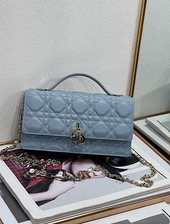 My Dior Mini Bag Cloud Blue Cannage Lambskin - 21x11.5x4.5cm
