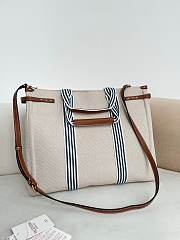 Valentino Garavani Antibes Canvas Bag Natural/Blue - 41x33x20cm - 6