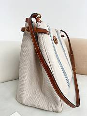 Valentino Garavani Antibes Canvas Bag Natural/Blue - 41x33x20cm - 5