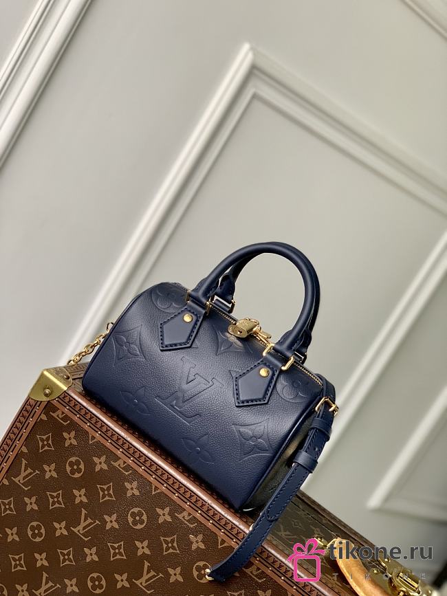 LV Speedy Bandouliere 20 Bag Monogram Empreinte Leather Navy Blue M14200 - 20.5x13.5x12cm - 1