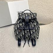 Kids' Backpack Beige and Blue Dior Oblique Jacquard - 18x19.5x10.5cm - 1