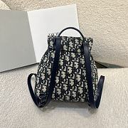 Kids' Backpack Beige and Blue Dior Oblique Jacquard - 18x19.5x10.5cm - 5