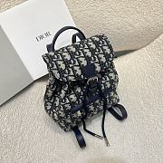 Kids' Backpack Beige and Blue Dior Oblique Jacquard - 18x19.5x10.5cm - 3