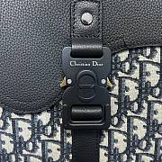 Saddle Zip Backpack Beige and Black Dior Oblique Jacquard with Black Grained Calfskin - 33x43.5x19.5cm - 3