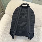 Saddle Zip Backpack Beige and Black Dior Oblique Jacquard with Black Grained Calfskin - 33x43.5x19.5cm - 2