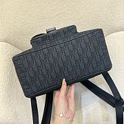Saddle Zip Backpack Black Dior Oblique Jacquard and Black Grained Calfskin - 33x43.5x19.5cm - 4