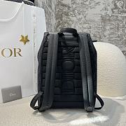 Saddle Backpack with Flap Black Dior Oblique Jacquard and Black Grained Calfskin - 26.5x41x14.5cm - 3