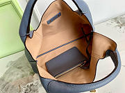 Gucci Softbit Maxi Shoulder Bag Dusty Blue Grainy Leather - 46x26x16cm - 2