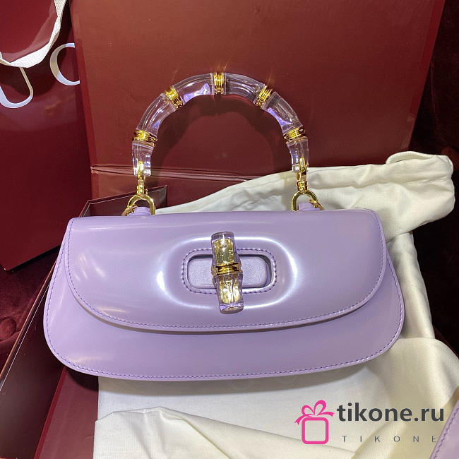 Gucci Bamboo Diva Medium Bag Purple - 26.6x13x8cm - 1