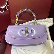 Gucci Bamboo Diva Medium Bag Purple - 26.6x13x8cm - 3
